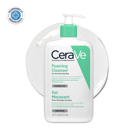 منظف ​​رغوي CeraVe | غسول للوجه والجسم للبشرة العادية إلى الدهنية مع حمض الهيالورونيك