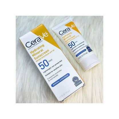 كريم الوقاية من الشمس CeraVe Hydrating Sheer Sunscreen SPF 30 للوجه والجسم | واقي شمسي معدني وكيميائي يحتوي على أكسيد الزنك وحمض الهيالورونيك والنياسيناميد والسيراميد | خالٍ من البارابين والعطور