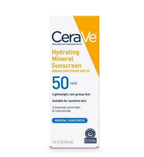 كريم الوقاية من الشمس CeraVe Hydrating Sheer Sunscreen SPF 30 للوجه والجسم | واقي شمسي معدني وكيميائي يحتوي على أكسيد الزنك وحمض الهيالورونيك والنياسيناميد والسيراميد | خالٍ من البارابين والعطور