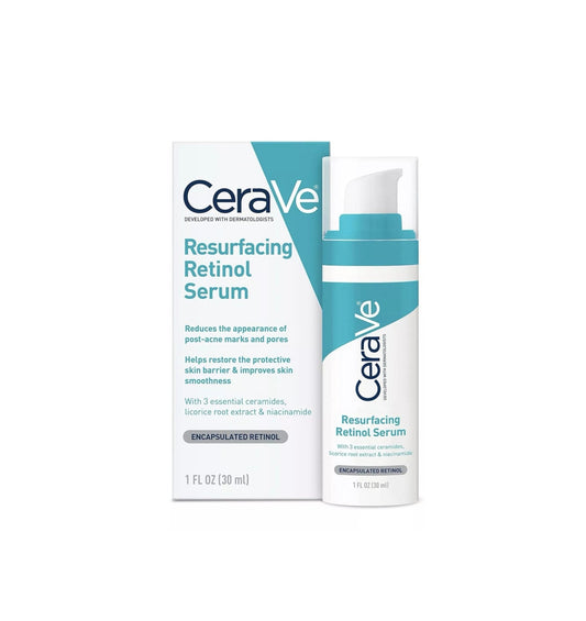 مصل CeraVe Resurfacing RETINOL للوجه مع النياسيناميد يساعد على توحيد لون البشرة